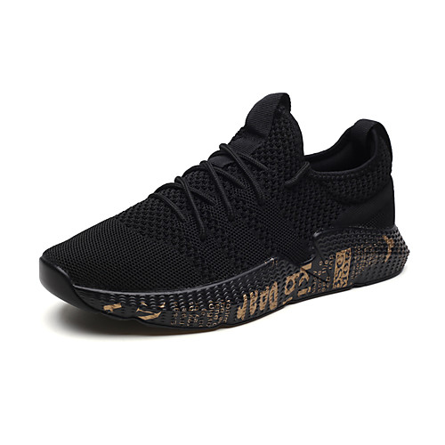 

Men's Trainers Athletic Shoes Comfort Shoes Athletic Walking Shoes PU Black / Gold Black / White Gray Fall Spring / EU42