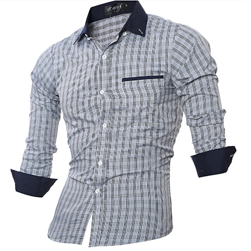 

Men's Shirt Striped Long Sleeve Daily Tops Gray