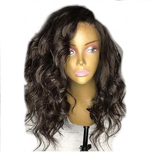 

Remy Human Hair Lace Front Wig Layered Haircut style Brazilian Hair Wavy Black Wig 130% Density with Baby Hair Natural Hairline For Black Women Women's Short Human Hair Lace Wig Aili Young Hair