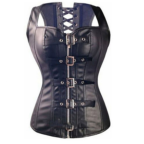 

Plague Doctor Outlander Steampunk Corset Women's Costume Black Vintage Cosplay Sleeveless
