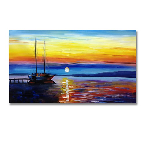 

Oil Painting Hand Painted Horizontal Abstract Landscape Comtemporary Modern Stretched Canvas