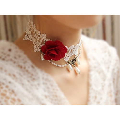 

Choker Necklace Flower Elegant Sweet Rainbow 38 cm Necklace Jewelry for Wedding Evening Party