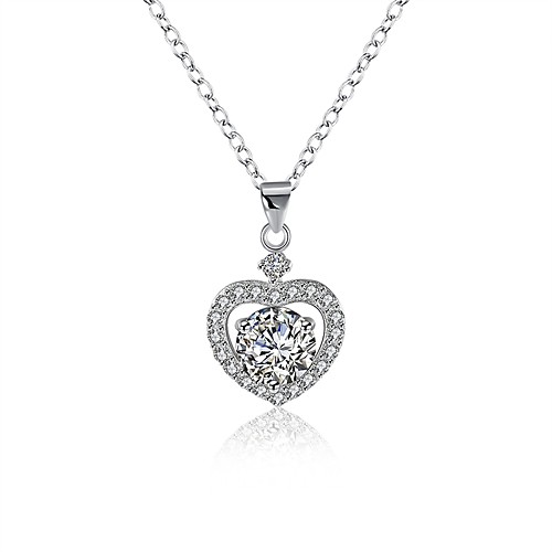 

Women's Diamond Cubic Zirconia Moissanite Pendant Necklace Heart Ladies Fashion S925 Sterling Silver Silver 40 cm Necklace Jewelry One-piece Suit For Gift Daily