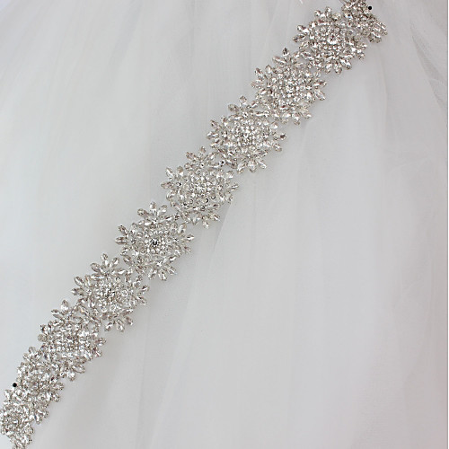 

Metalic Wedding / Special Occasion Sash With Crystals / Rhinestones Women's Sashes