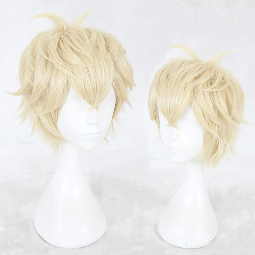 

Synthetic Wig Straight Layered Haircut Wig Blonde Short Blonde Synthetic Hair Men's Natural Hairline Blonde