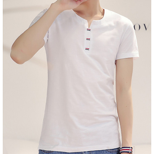 

Men's T shirt Solid Colored Short Sleeve Daily Tops Basic White Black Blue