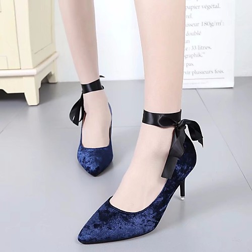 

Women's Heels Stiletto Heel Comfort Basic Pump Nubuck Black Blue Pink