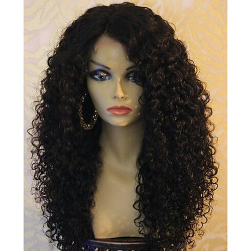 

Remy Human Hair Lace Front Wig Layered Haircut Rihanna style Brazilian Hair Curly Black Wig 180% Density with Baby Hair African American Wig Bleached Knots Women's Short Medium Length Long Human Hair