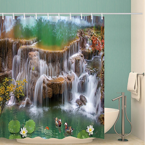 

Shower Curtains & Hooks Classic Polyester Waterproof