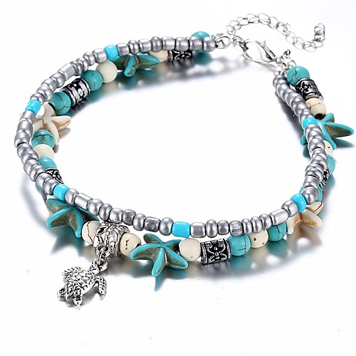 

Women's Bead Bracelet Turtle Starfish Aquarius Ladies Ethnic Resin Bracelet Jewelry Light Blue For Gift Daily