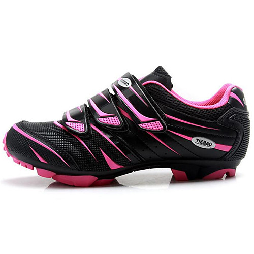 

Tiebao Mountain Bike Shoes Carbon Fiber Anti-Slip Cycling Fuchsia Men's Cycling Shoes / Breathable Mesh / Hook and Loop