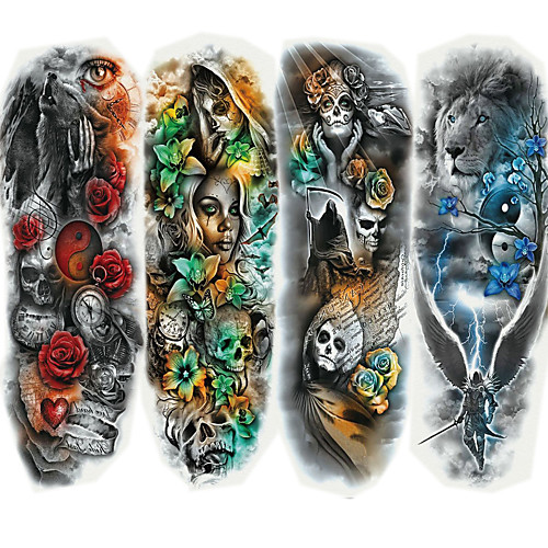 

4 pcs Tattoo Stickers Temporary Tattoos Cartoon Series Body Arts Brachium