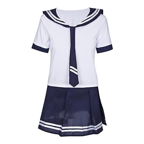 

Women's Sexy Uniforms & Cheongsams / Suits Nightwear - Pleated Solid Colored White One-Size / Deep V