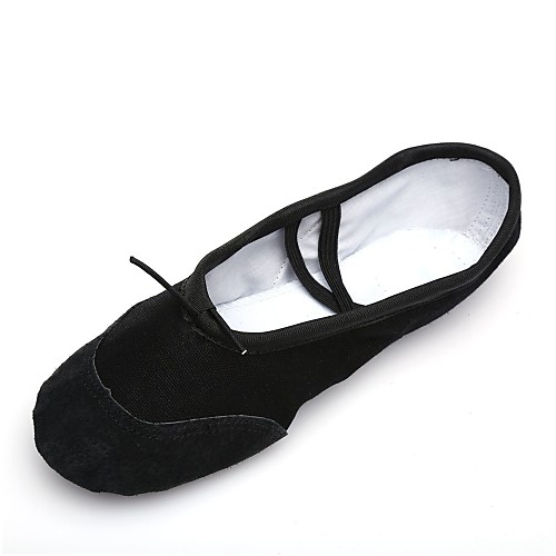 

Men's Dance Shoes Canvas Ballet Shoes Splicing Sneaker / Full Sole Flat Heel Customizable Black / Indoor