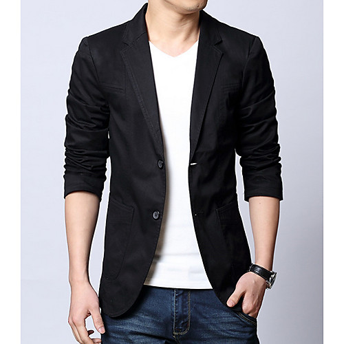 

Black / Khaki Solid Colored Polyester Men's Suit - V Neck / Spring / Long Sleeve / Work