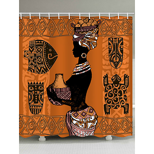 

Shower Curtains & Hooks Classic Neoclassical Polyester Contemporary Novelty Machine Made Waterproof Bathroom