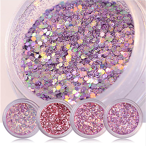 

8 8pcs Glitter Powder Lustrous 8 colors Glamorous Glitter Wedding Party Dailywear Artificial Nail Tips Tool Bag for