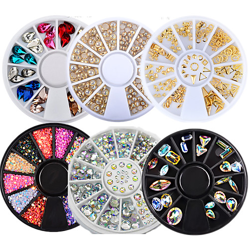 

6 pcs Crystal Nail Art Drill Kit For Finger Nail nail art Manicure Pedicure Wedding / Party Evening / Dailywear Metallic