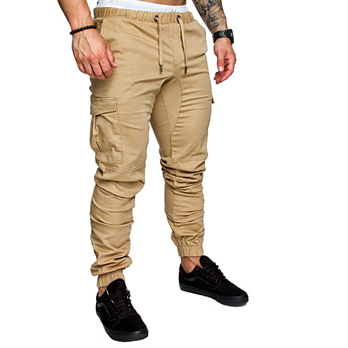 

Men's Basic Plus Size Daily Loose wfh Sweatpants / Cargo Pants - Solid Colored Spring Summer Navy Blue Gray Khaki XL XXL XXXL