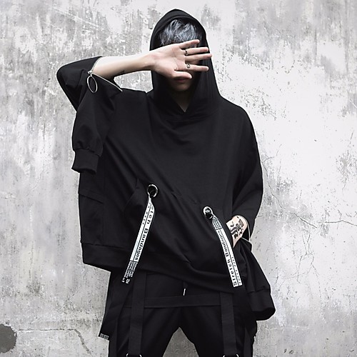 

Men's T shirt Solid Colored Long Sleeve Holiday Oversized Tops Cotton Black