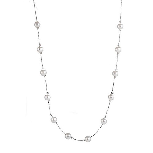 

Tanzanite Choker Necklace Long Necklace Ladies Fashion Sweet Pearl Alloy Silver 505 cm Necklace Jewelry For Holiday Going out