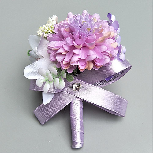 

Wedding Flowers Boutonnieres / Wrist Corsages Wedding / Party Evening Polyester 3.94 inch