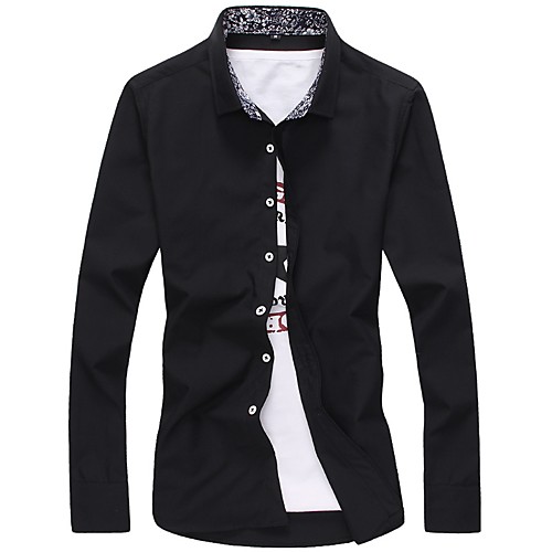 

Men's Shirt Solid Colored Plus Size Long Sleeve Daily Tops White Black Blushing Pink