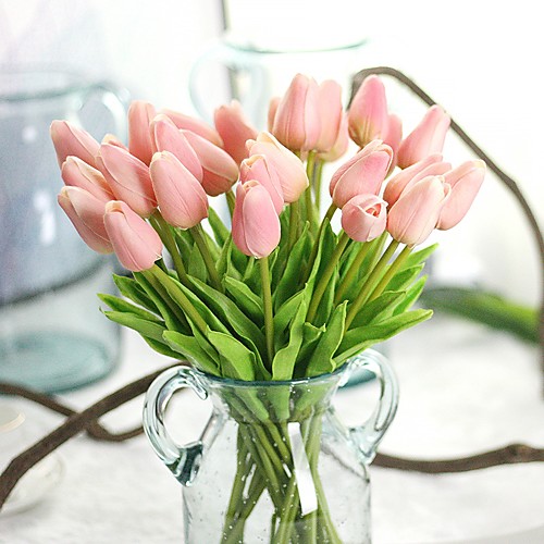 

Artificial Flowers 10 Branch Rustic Party Tulips Eternal Flower Tabletop Flower 32cm