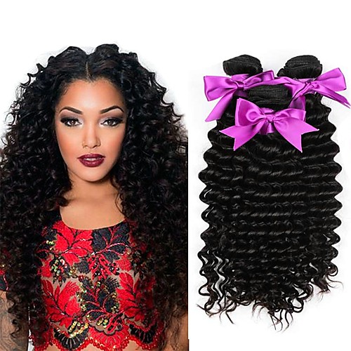 

3 Bundles Malaysian Hair Curly Human Hair 150 g Natural Color Hair Weaves / Hair Bulk Human Hair Extensions Natural Color Human Hair Weaves Best Quality New Arrival For Black Women Human Hair / 8A