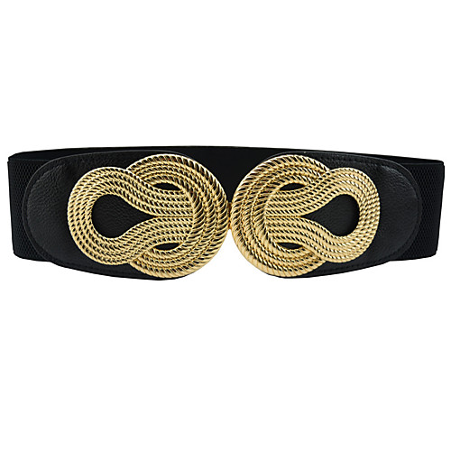 

women's leather / alloy skinny belt - solid colored