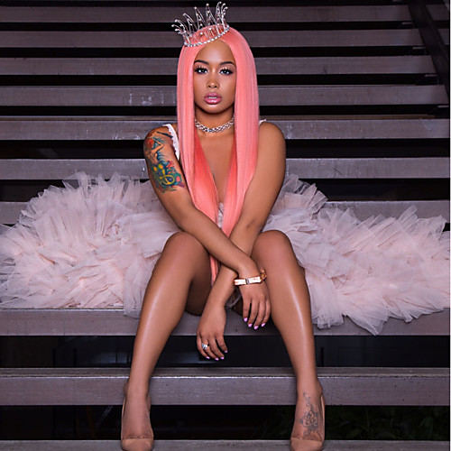 

Synthetic Lace Front Wig Straight Middle Part Lace Front Wig Long Pink Synthetic Hair Women's Heat Resistant Rose Pink