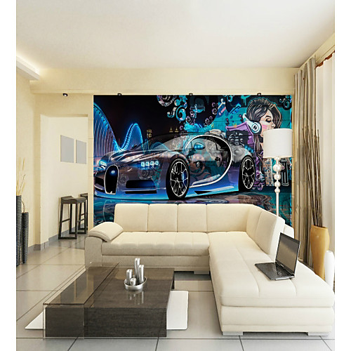 

Custom Sci-Fi Car Beauty Large Wall Covering Mural Wallpaper Suitable for Office Bedroom Restaurant Technology