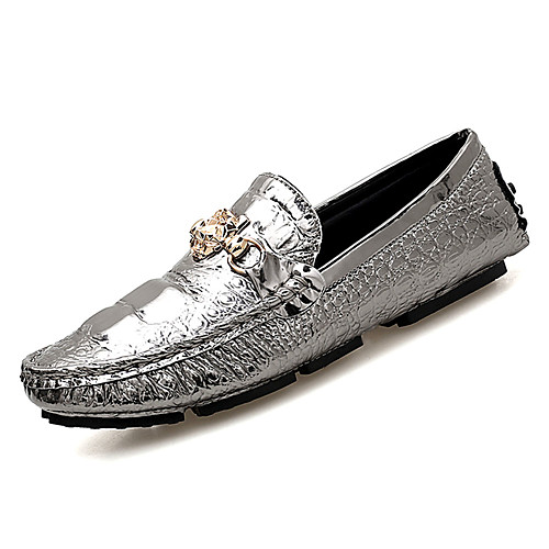 

Men's Dress Shoes Fall Casual Daily Office & Career Loafers & Slip-Ons PU Wear Proof White / Silver / Black