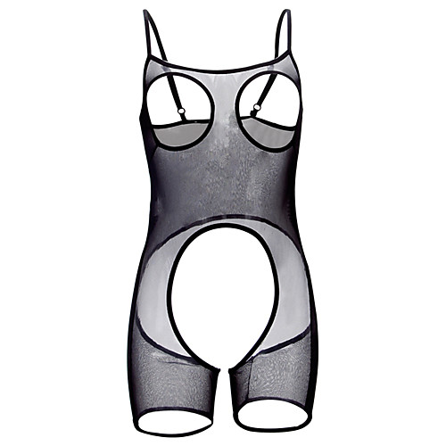 

Women's Cut Out Teddy Nightwear Solid Colored Black One-Size / Strap