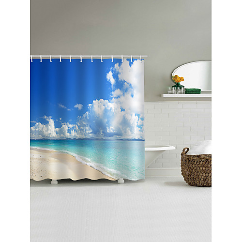 

Shower Curtains & Hooks Contemporary Casual Polyester 3D Machine Made Waterproof Bathroom