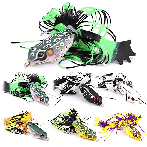 

6 pcs Fishing Lures Hard Bait Frog Outdoor Sinking Bass Trout Pike Bait Casting Lure Fishing General Fishing Plastic