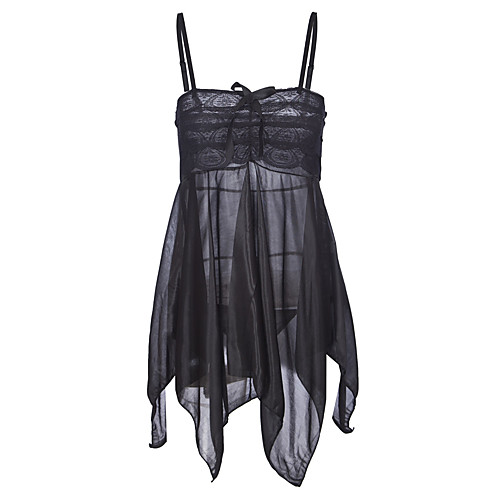 

Women's Sexy Babydoll & Slips Nightwear - Lace Solid Colored Black Blushing Pink Purple One-Size / V Neck