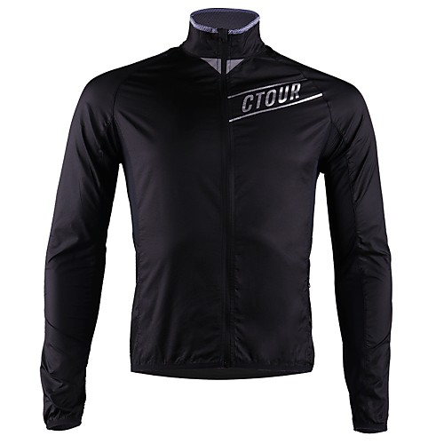 

SPAKCT Men's Long Sleeve Cycling Jersey Winter Nylon Elastane Black Bike Windbreaker Mountain Bike MTB Road Bike Cycling Moisture Wicking Reflective Strips Sports Clothing Apparel / Micro-elastic