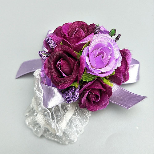 

Wedding Flowers Boutonnieres / Wrist Corsages Wedding / Party Evening Polyester 3.94 inch