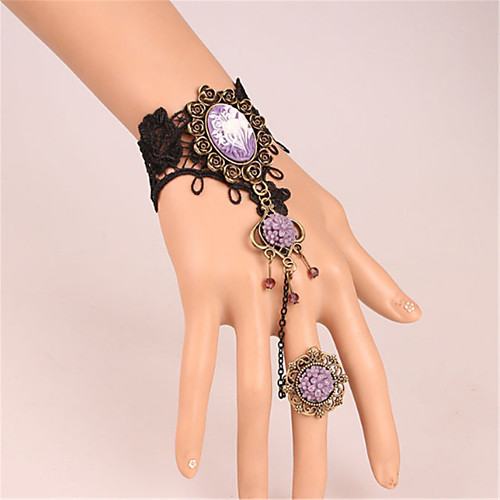 

Ring Bracelet / Slave bracelet Vintage Gothic Lolita Gothic Steampunk Lace Artificial Gemstones For Rozen Kristall Cosplay Women's Girls' Costume Jewelry Fashion Jewelry / 1 Bracelet