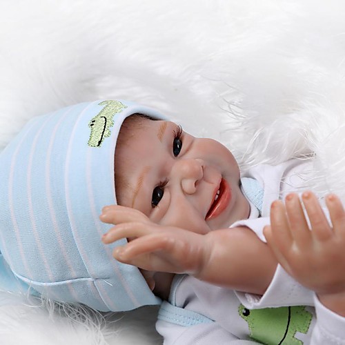 

NPKCOLLECTION 20 inch NPK DOLL Reborn Doll Girl Doll Baby Girl Newborn lifelike Cute Child Safe Hand Applied Eyelashes Cloth 3/4 Silicone Limbs and Cotton Filled Body with Clothes and Accessories for