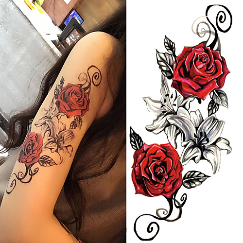 

3 pcs Tattoo Stickers Temporary Tattoos Flower Series / Romantic Series Body Arts Body / Shoulder / Leg