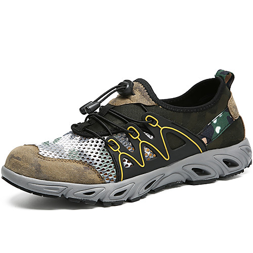

Men's Summer / Fall Casual Daily Outdoor Trainers / Athletic Shoes Fitness & Cross Training Shoes / Walking Shoes Mesh Breathable Wear Proof Khaki / Gray Color Block