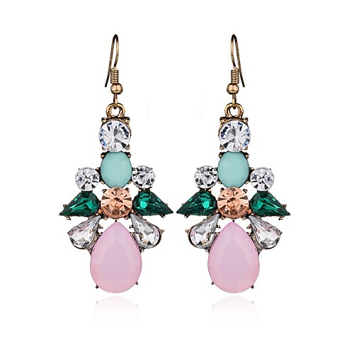 

Crystal Drop Earrings Long Drop Flower Ladies Sweet Fashion Elegant Earrings Jewelry Rainbow For Wedding Party / Evening