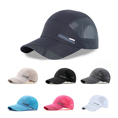 

Men's Women's Hiking Cap Ball Cap Summer Outdoor Sunscreen UV Resistant Breathable Quick Dry Hat Solid Colored Mesh White Black Fuchsia for Hiking Climbing Traveling / Micro-elastic