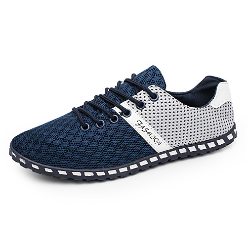 

Men's Sneakers Comfort Shoes Driving Shoes Casual Outdoor Mesh Booties / Ankle Boots Dark Grey Black Blue Color Block Spring Summer