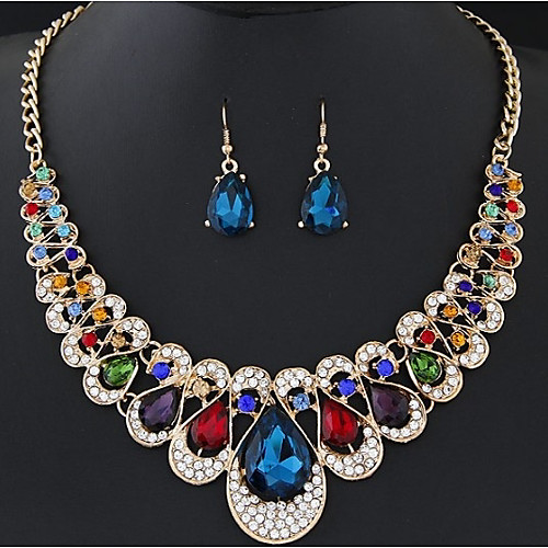 

Women's Jewelry Set Bib Drop Ladies Bohemian Boho Earrings Jewelry Rainbow / Red / Blue For Ceremony Carnival