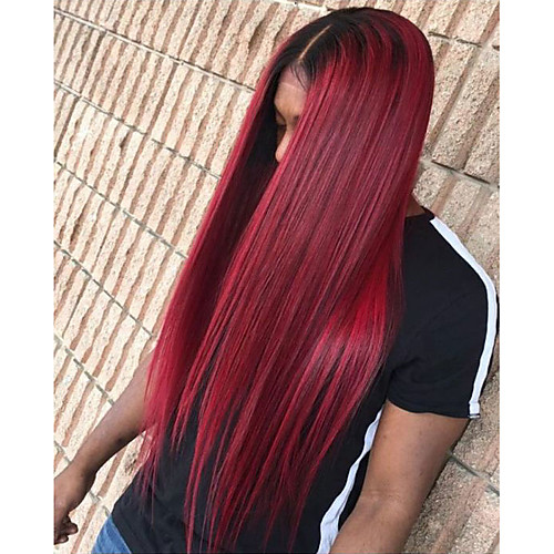 

Synthetic Lace Front Wig Straight Minaj Middle Part Lace Front Wig Burgundy Long Black / Burgundy Synthetic Hair Women's with Baby Hair Heat Resistant Ombre Hair Burgundy Modernfairy Hair