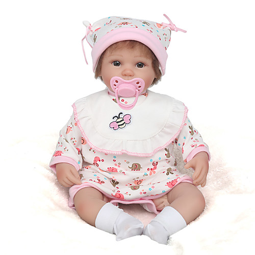 

NPKCOLLECTION 16 inch NPK DOLL Reborn Doll Girl Doll Baby Girl Newborn lifelike Cute Hand Made Child Safe Cloth 3/4 Silicone Limbs and Cotton Filled Body with Clothes and Accessories for Girls