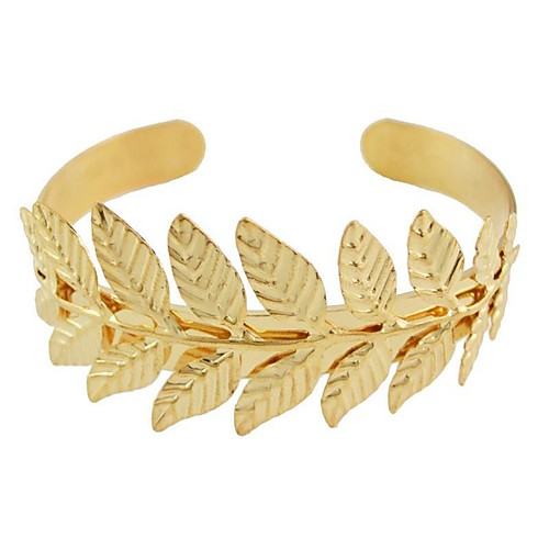 

Women's Cuff Bracelet Leaf Ladies Vintage Fashion Alloy Bracelet Jewelry Gold For Ceremony Office & Career